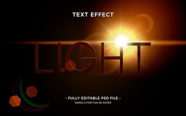 PSD light  in the background text effect