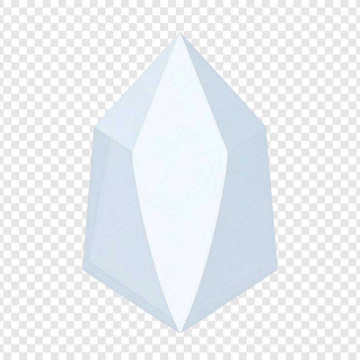 PSD light blue crystal gemstone isolated vector image