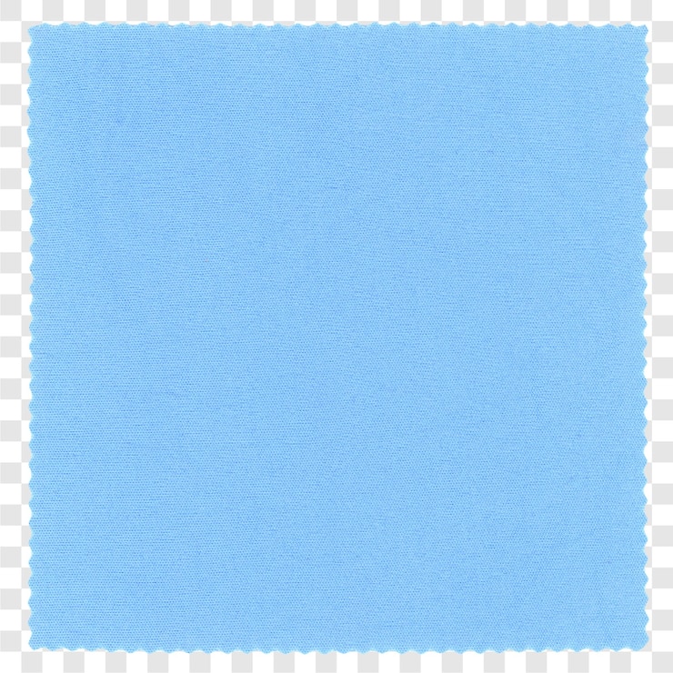PSD light blue fabric swatch sample transparent
