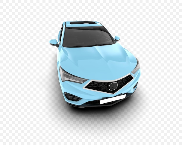 A light blue luxury car on a transparent background