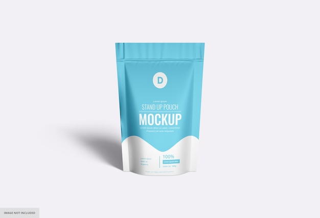 Light blue white seal pouch packaging bag mockup