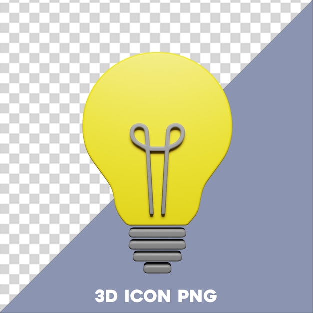 Light bulb icon 3D PNG