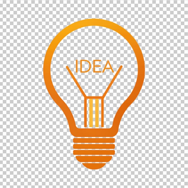 PSD light bulb icon on transparent background