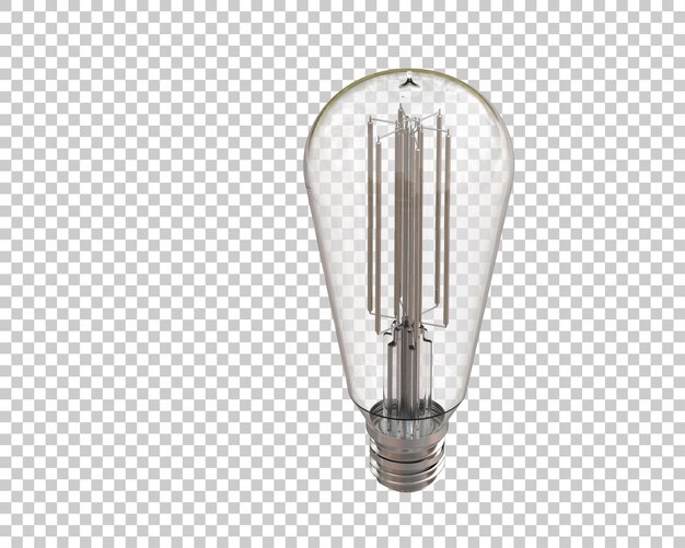 PSD illustrazione 3d di una lampadina isolata su uno sfondo trasparente