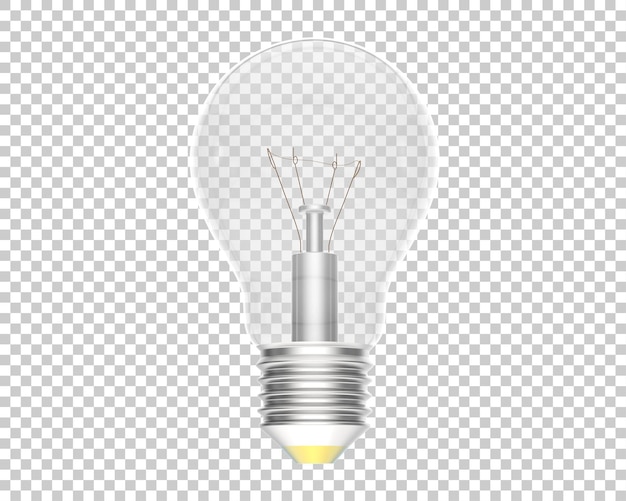 PSD light bulb isolated on transparent background 3d rendering illustration