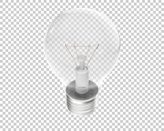 PSD lampadina isolata su sfondo trasparente 3d rendering illustrazione