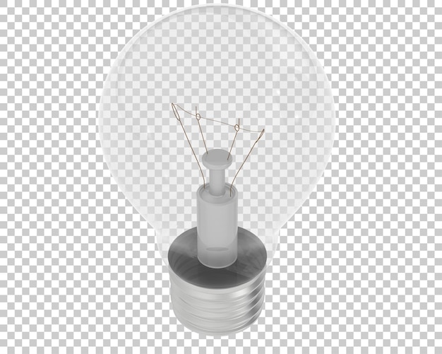 PSD lampadina isolata su sfondo trasparente 3d rendering illustrazione