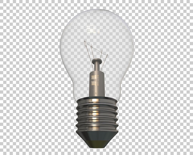 PSD light bulb isolated on transparent background 3d rendering illustration