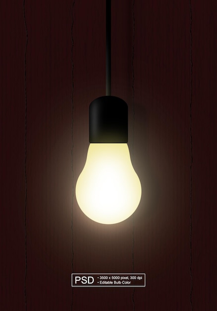 PSD light bulb psd file editable color