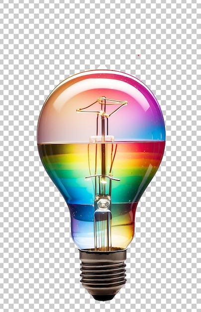 PSD lampadina luci arcobaleno sognante etereo bella immagine