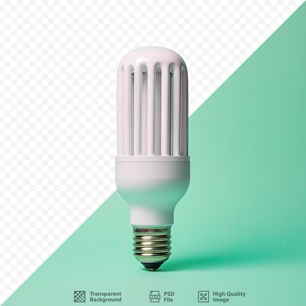 A light bulb that is on a green background