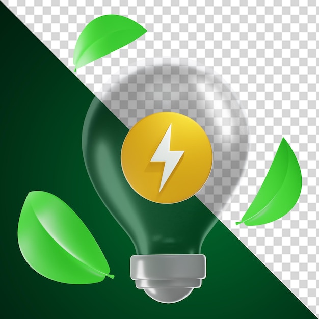 PSD a light bulb with a green leaf on it