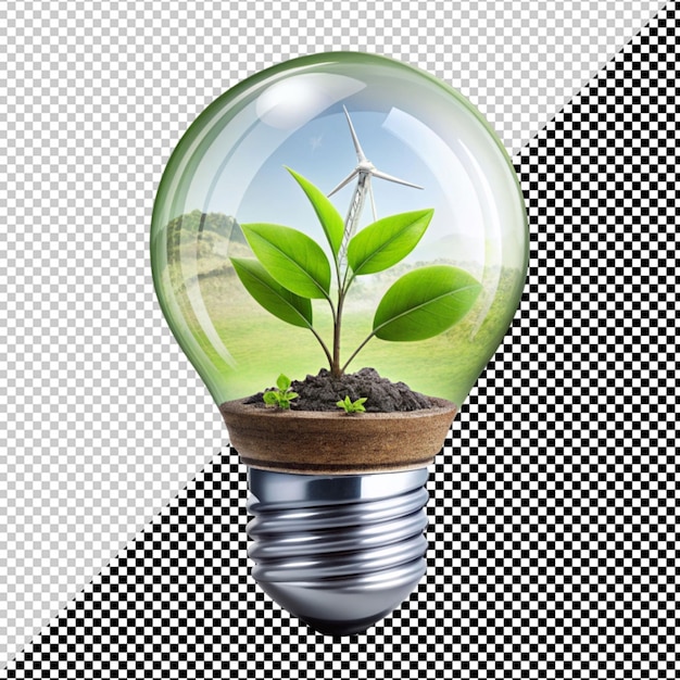 PSD light bulb with tree inside