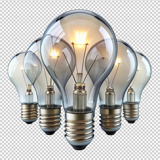 light bulbs on white background