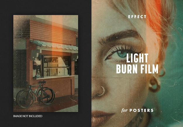 PSD light burn film photo effect