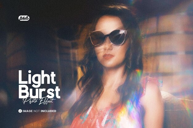 PSD light burst photo effect