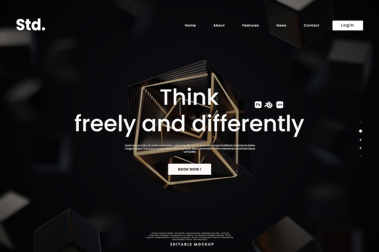 PSD the light cubes landing page