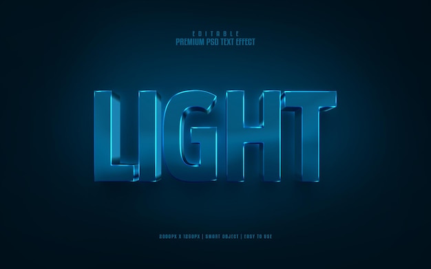 Light editable premium psd text effect