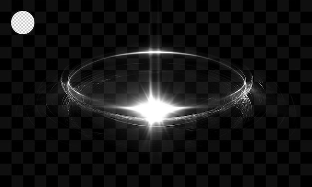 PSD 光の効果 透明な背景にハローのある光の輪