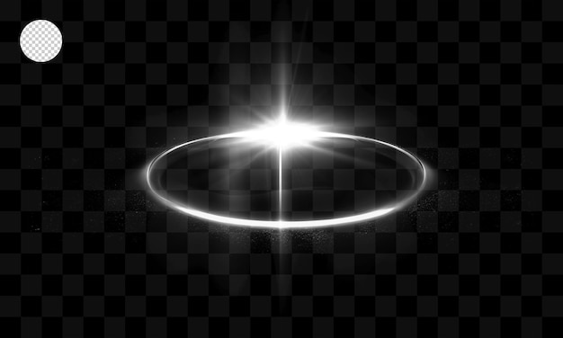 Light effect a circle of light with a halo on a transparent background