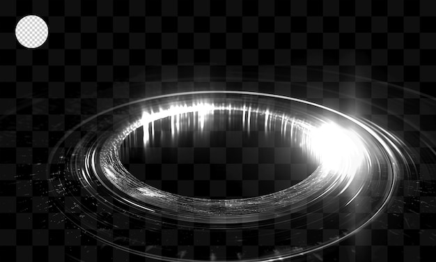 PSD light effect a circle of light with a halo on a transparent background