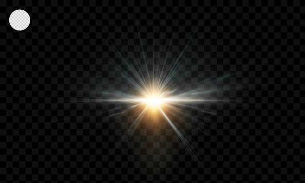 PSD light effect golden spark glare gold transparent bright flare beam magic sun lens