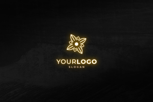 Mockup logo effetto luce