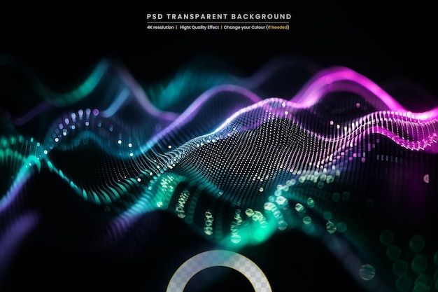 PSD 광 효과 파동 곡선 투명한 배경에 다채로운 선