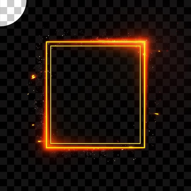 PSD light effects frame on a transparent background