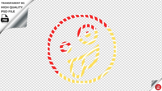 PSD light face zany psd vector icon red yellow stripped psd transparent