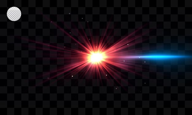 ライトフレア 輝く光が爆発する 光効果光線 輝く太陽 明るいフラッシュ 特殊なレンズフレア