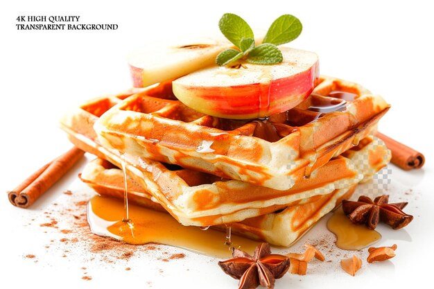 PSD light and fluffy waffles infused with cinnamon t on transparent background