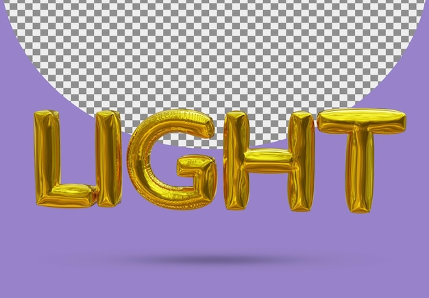 Light foil golden balloon of realistic 3d isolated