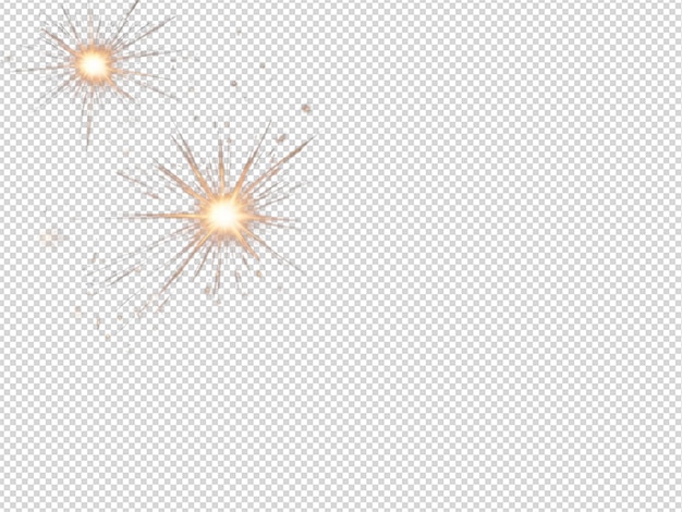 PSD effetto di luce luminosa stelle scoppiano con scintille png trasparente