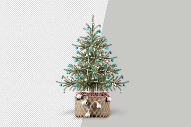 PSD scatola regalo albero di natale decorato verde chiaro