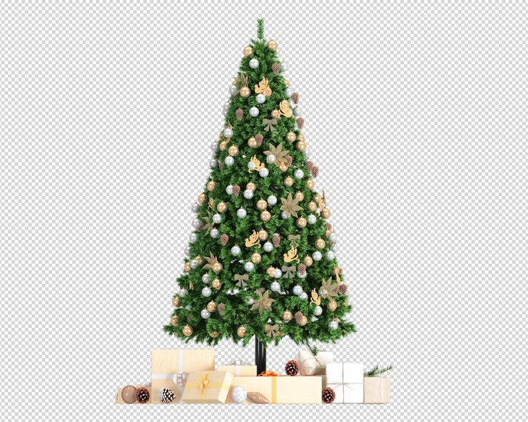 PSD ライトグリーンの装飾が施されたクリスマスツリーギフトボックス