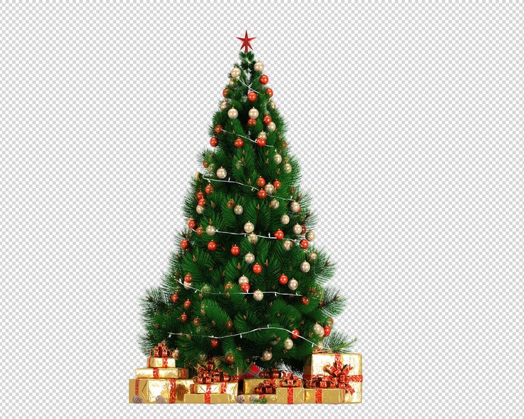PSD ライトグリーンの装飾が施されたクリスマスツリーギフトボックス