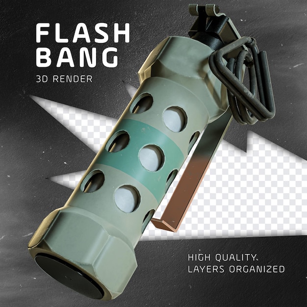 PSD light grenade flashbang side view for composition