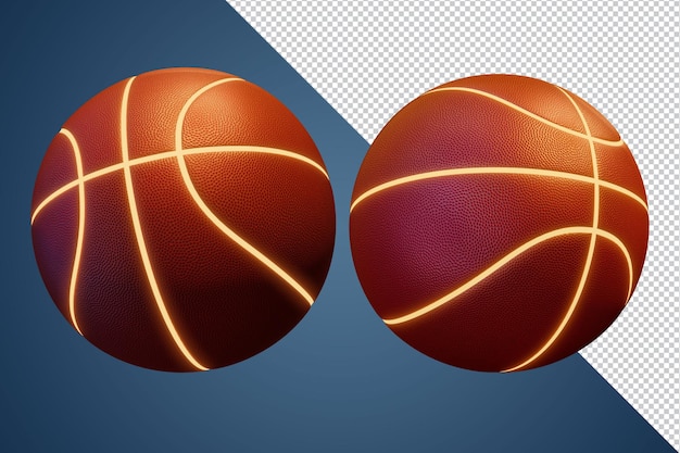 Rendering 3d di pallacanestro di linea leggera isolato