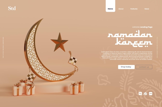 Light orange ramadan kareem landing page