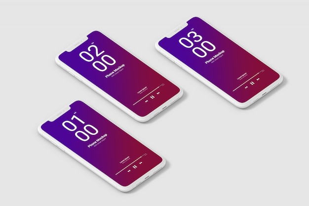 PSD light phone mockup