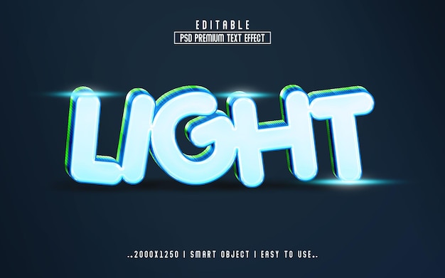 Light psd editable text effect