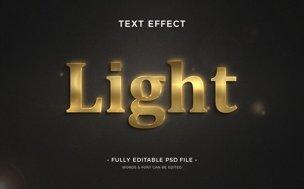 PSD light psd text effect design