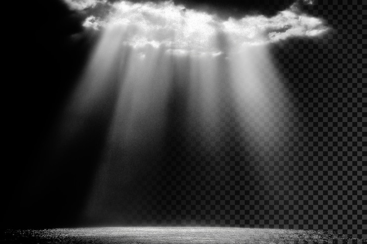 PSD light rays shining down transparent overlay effect
