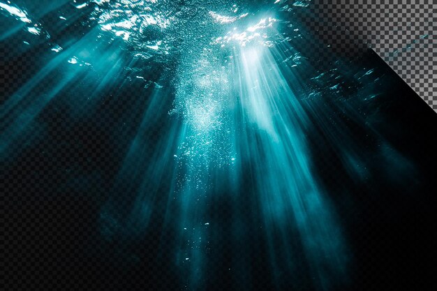 PSD a light rays under water on transparent background