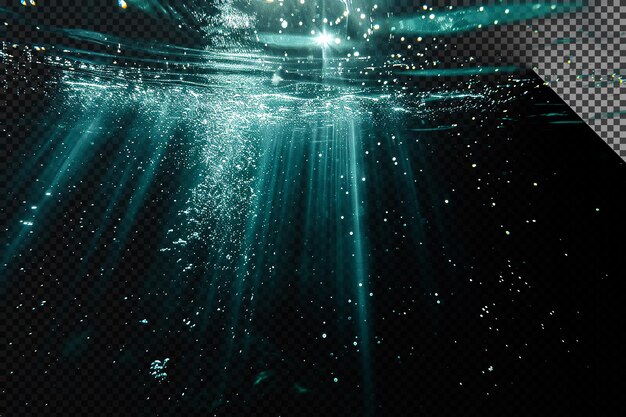 PSD a light rays under water on transparent background