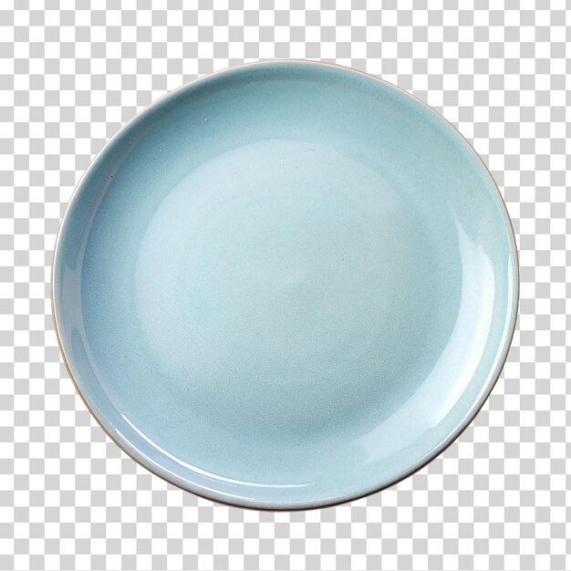 PSD a light round blue empty plate on transparent background