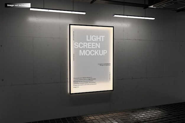 light screen mockup in modern urban environment