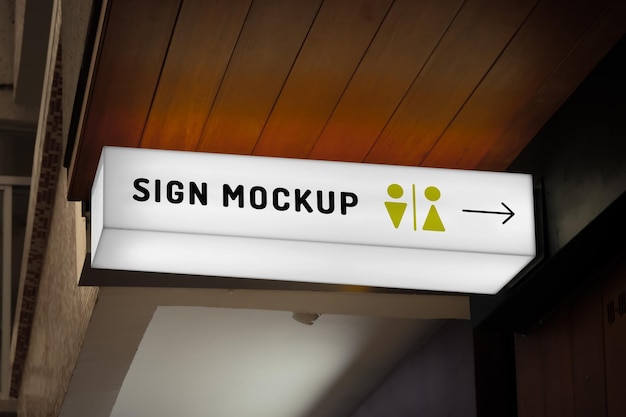 Light sign mockup