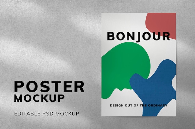 PSD mockup di design in carta verde acqua chiaro